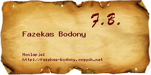 Fazekas Bodony névjegykártya